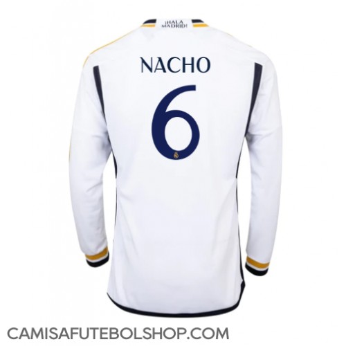Camisa de time de futebol Real Madrid Nacho #6 Replicas 1º Equipamento 2023-24 Manga Comprida